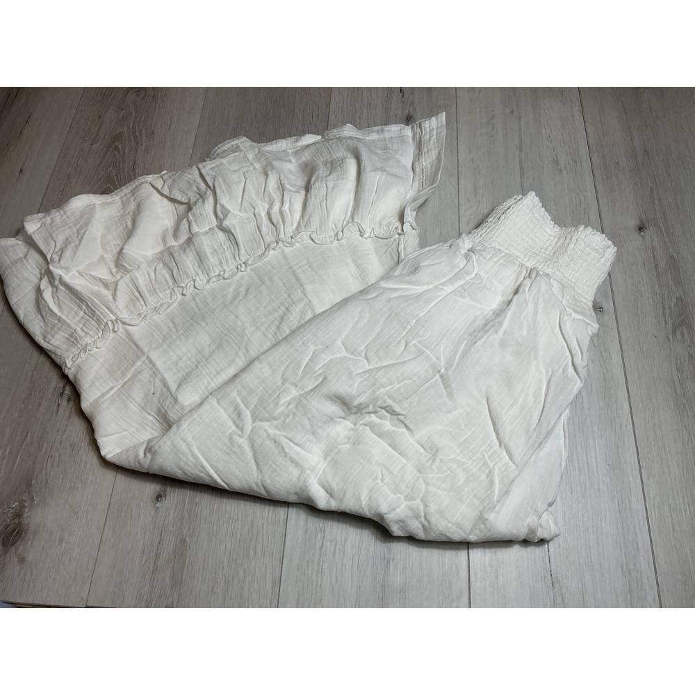 Quince 100% Organic Cotton Gauze Smocked Maxi Skirt Small White New‎ w/ Tags - Picture 7 of 8